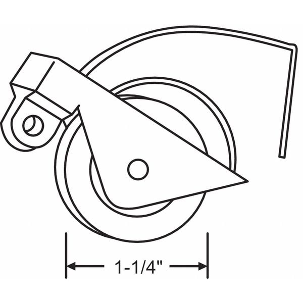 Zoro Select 1-1/4" O.D Roller Assembly 3"L x 3/8"W x 1/2"H, Steel Plated - 10-360