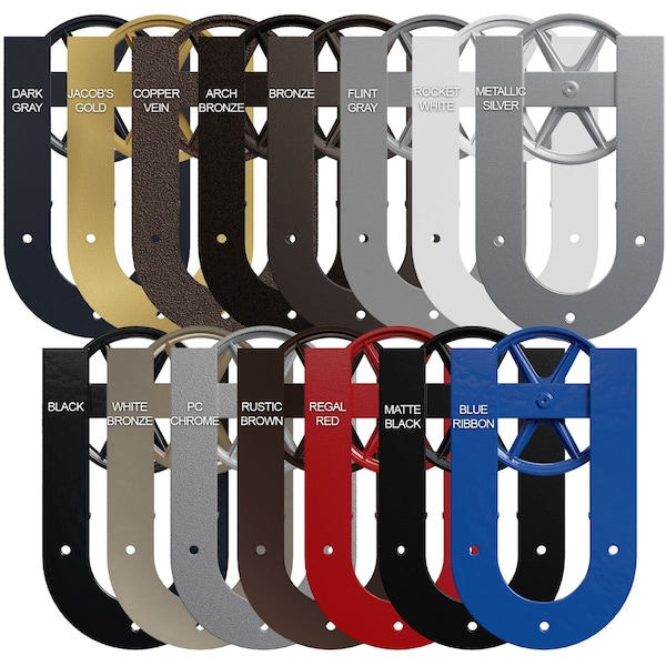 Ekena Millwork Premium Wagon Wheel Horseshoe Barn Door Hardware Set w/ 5' Track for 2 1/4" Doors, PC Chrome - GB600155H2WCR