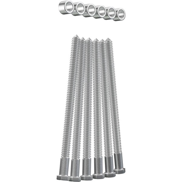 Ekena Millwork Premium 1/2" Barn Door Flat Track Extension Hardware for 1 3/4" Door, Silver Metallic - GB60014ESM