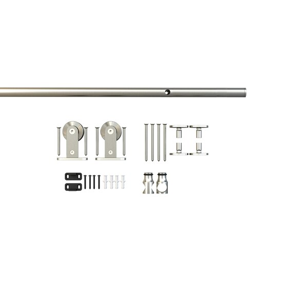 Onward Industrial 2 78 34 in 2000 mm Decorative Sliding Hardware Kit, Satin Nickel - 24601120SNPVC