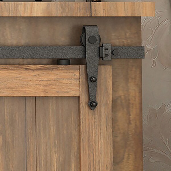 Onward 72 in 1830 mm Arrow Mini Barn Door Sliding System, Matte black - 189TYL20690BC