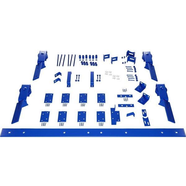 Ekena Millwork Barnfold J-Strap 4-Door Hardware Set for 1 1/4" to 1 3/8" Doors with 56" Track, Blue Ribbon - GB6007M4D56BR