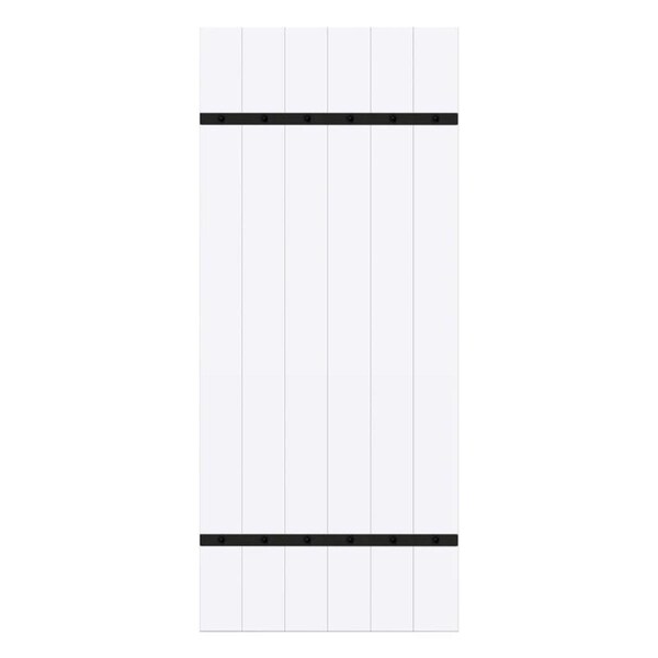 Caracteristicas Atractivas 84 x 36 in. Wood Barn Door Hanger Kit, Matte White - CA2741102