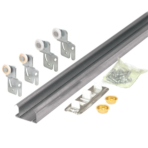 Prime-Line Prime-Line 7/8 in. D X 48 in. L Galvanized Silver Steel By-Pass Door Hardware Set 1 pk - 161791