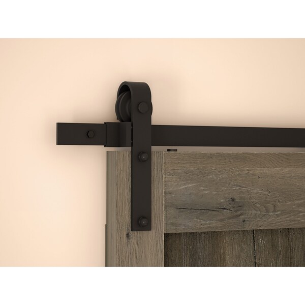 Onward Rustic 78 34inch 2000 mm Decorative Sliding Hardware Kit, Black - 2460302MATPVC