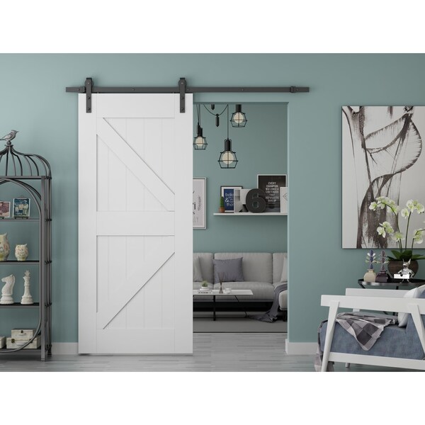 Onward Rustic 78 34inch 2000 mm Decorative Sliding Hardware Kit, Black - 2460302MATPVC