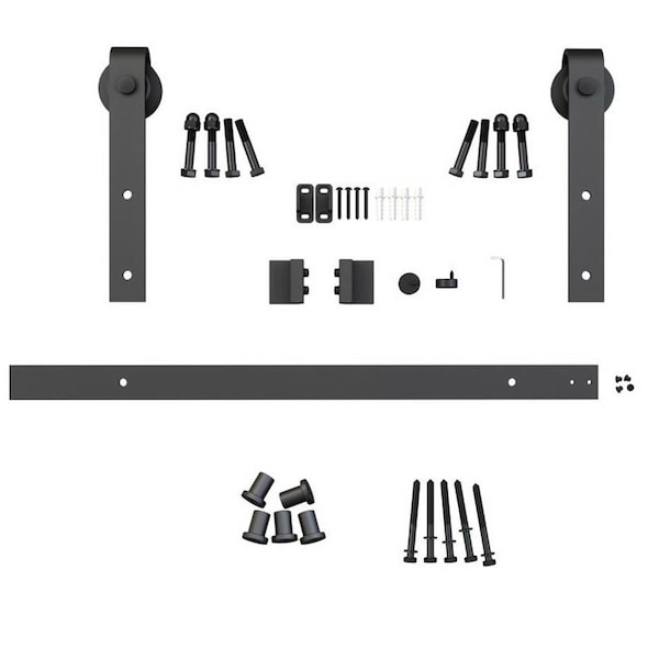 Onward Rustic 78 34inch 2000 mm Decorative Sliding Hardware Kit, Black - 2460302MATPVC