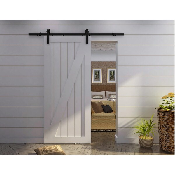 Onward Rustic 78 34inch 2000 mm Decorative Sliding Hardware Kit, Black - 2460302MATPVC
