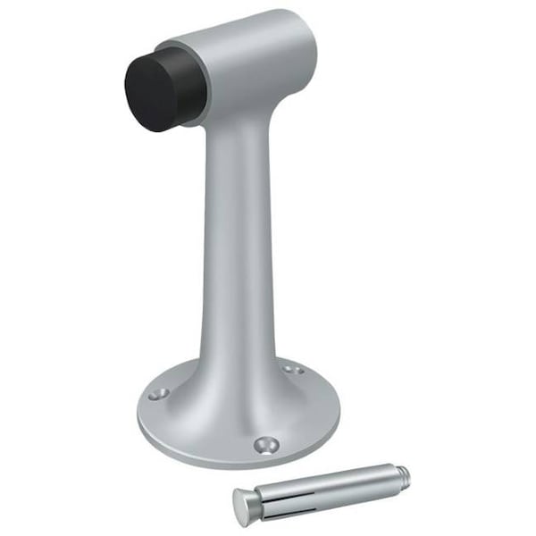 Deltana Floor Mount, 6" Bumper, Heavy Duty Satin Chrome - DSF600U26D