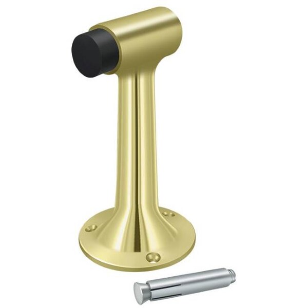 Deltana Floor Mount, 6" Bumper, Heavy Duty Bright Brass - DSF600U3
