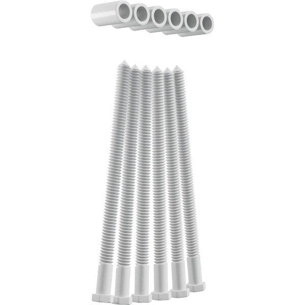 Ekena Millwork Premium 1 1/4" Barn Door Flat Track Extension Hardware for 1 3/8" Door, Rocket White - GB60013EXXRW