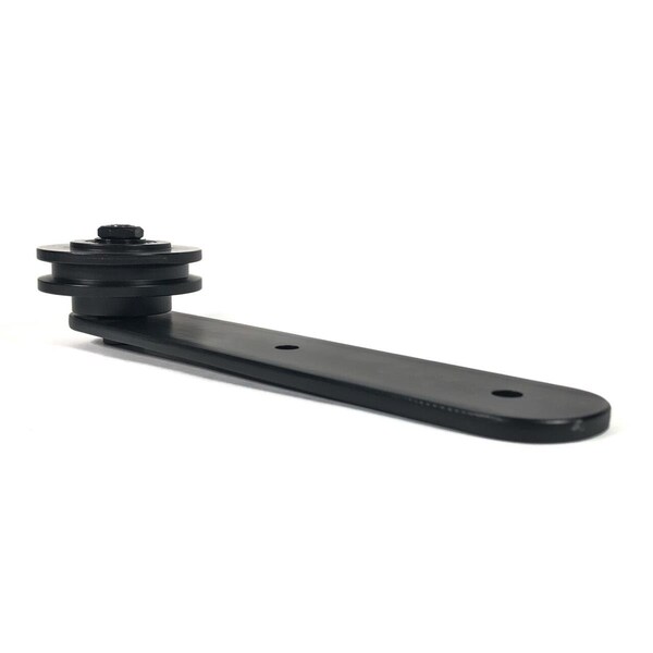 Acorn Mfg Acorn  Low Profile Strap Barn Door Hardware Kit with 6 ft. Track, Black -Smooth Iron - BH6BI-6