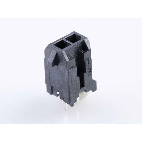 Molex Board Connector, 2 Contact(S), 2 Row(S), Male, Straight, Solder Terminal, Locking, Black Insulator,  - 430450229