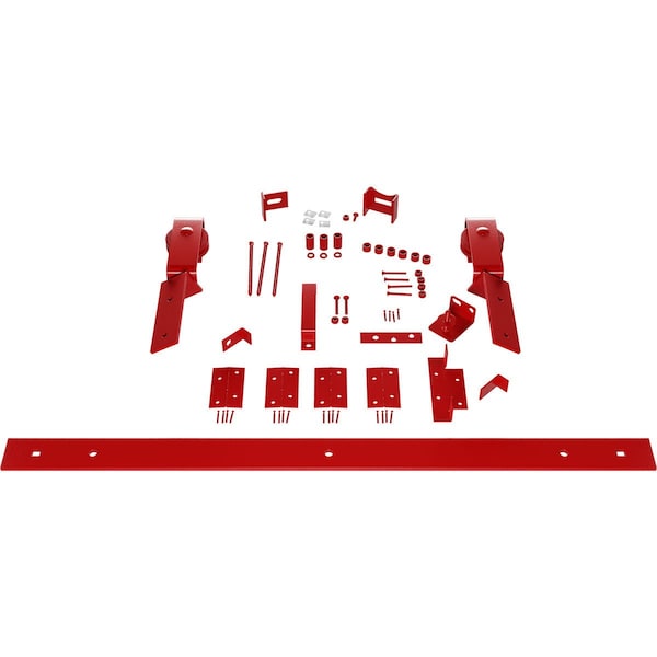 Ekena Millwork Barnfold J-Strap 2-Door Hardware Set for 1 1/4" to 1 3/8" Doors with 42" Track, Regal Red - GB6007M2D42RR