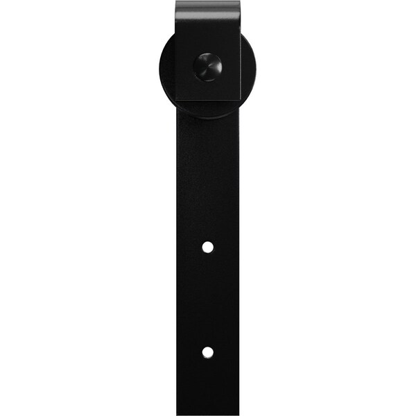 Ekena Millwork Premium J-Strap Roller Hanger w/ Bolts for Barn Door for 2 1/4" Doors, Black - GB60015RBL