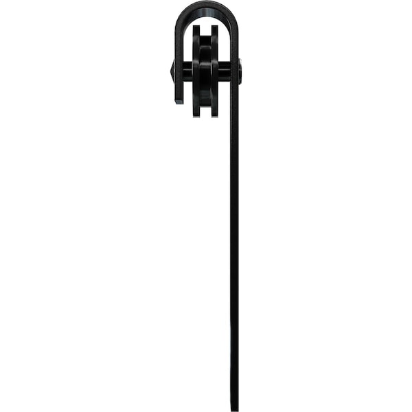 Ekena Millwork Premium J-Strap Roller Hanger w/ Bolts for Barn Door for 2 1/4" Doors, Black - GB60015RBL