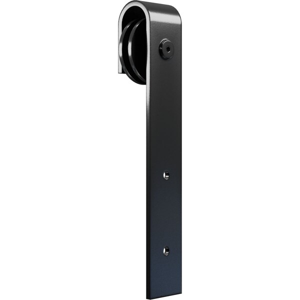 Ekena Millwork Premium J-Strap Roller Hanger w/ Bolts for Barn Door for 2 1/4" Doors, Black - GB60015RBL