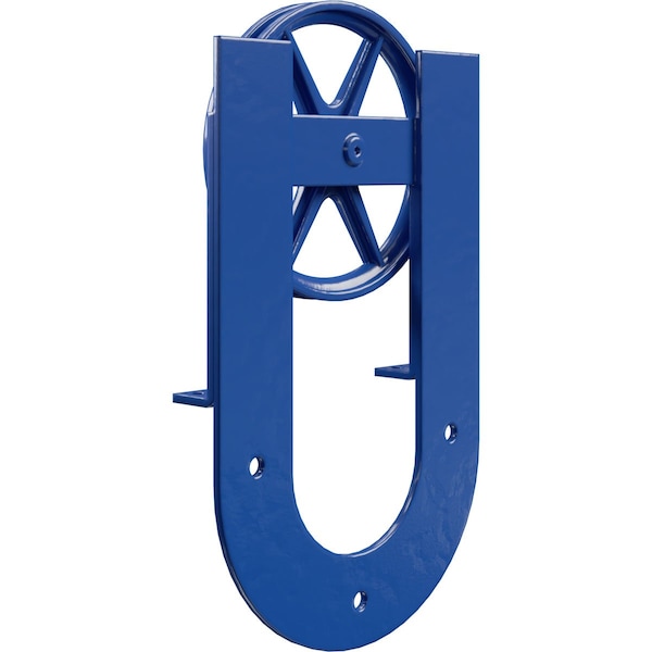 Ekena Millwork Premium Wagon Wheel Horseshoe Roller Hanger w/ Bolts for Barn Door for 1 3/8" Doors, Blue Ribbon - GB60013R2WBR