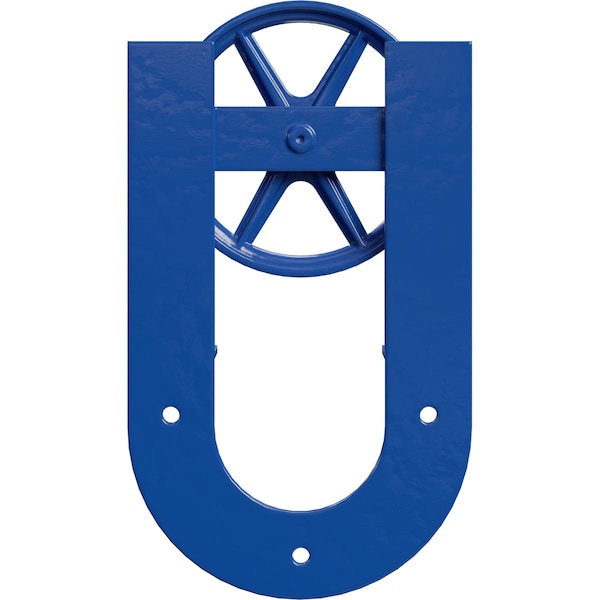 Ekena Millwork Premium Wagon Wheel Horseshoe Roller Hanger w/ Bolts for Barn Door for 1 3/8" Doors, Blue Ribbon - GB60013R2WBR