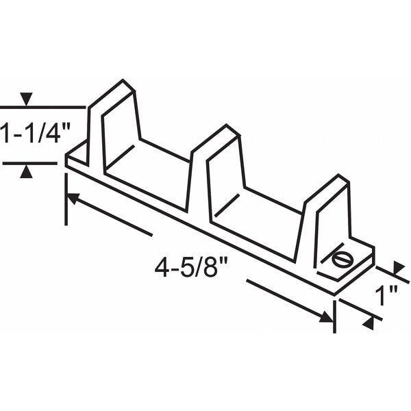 Zoro Select Door Floor Guide, Nylon, 4-5/8"L - 8-208