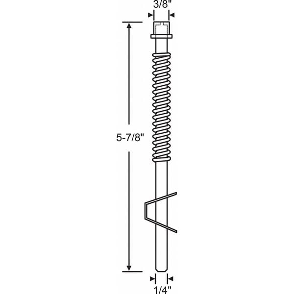 Zoro Select Door Pin, Steel, 5-7/8"L - 1-237