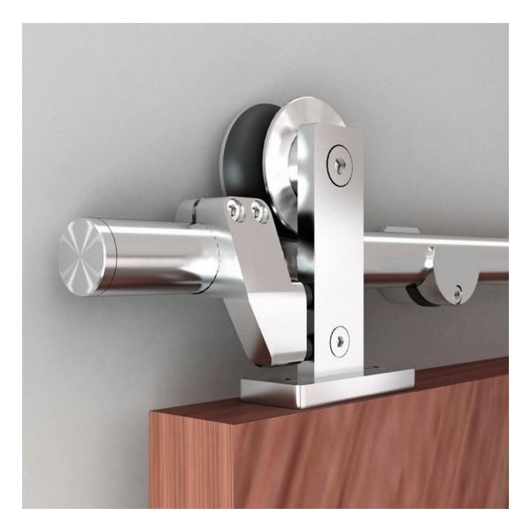 Orca Hardware 6' Round Track Kit, Top Mount Hangers, Includes Track 25mm Dia x 2mm Thick, SS Finish - RDTM-SS-6