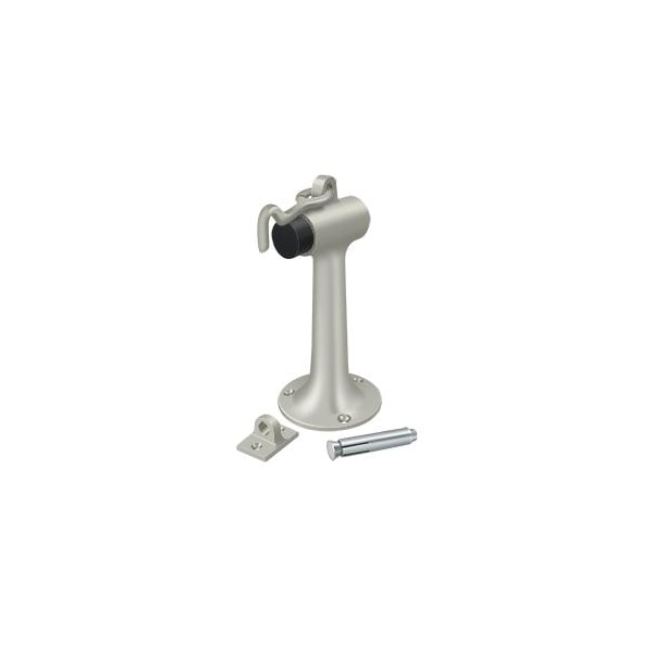 Deltana Floor Mount, 6" Bumper With Hook & Eye, Heavy Duty Satin Nickel - DSF630U15