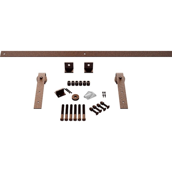 Ekena Millwork Premium J-Strap Barn Door Hardware Set w/ 8' Track for 1 3/4" Doors, Copper Vein - GB60014H8CV