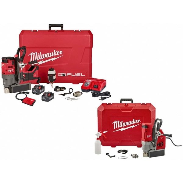 Milwaukee Tool Magnetic Drill and Electromagnetic Drill Kit, 18V DC, (1) 8 Ah Battery Included - 2788-22HD, 4272-21