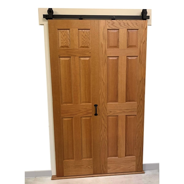 Quiet Glide Black 48 in. Single Bi-Fold Top Mount Sliding Barn Door Track and Hardware Kit - NT.BF1500.TM.08-4