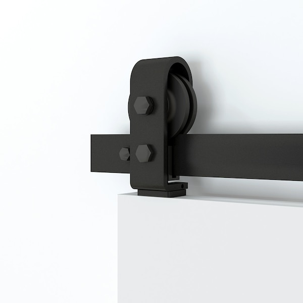 Quiet Glide Black 48 in. Single Bi-Fold Top Mount Sliding Barn Door Track and Hardware Kit - NT.BF1500.TM.08-4