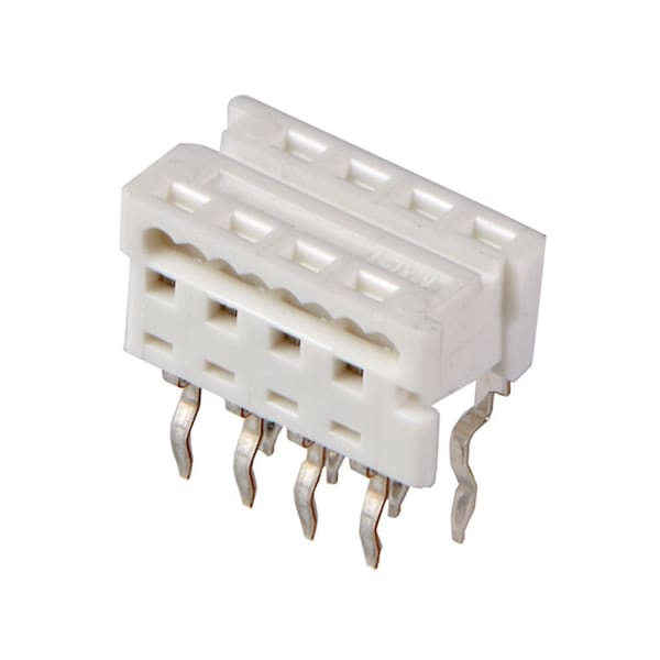 Molex Board Connector, 8 Contact(S), 2 Row(S), Female, Straight, 0.1 Inch Pitch, Solder Terminal, White - 905841308