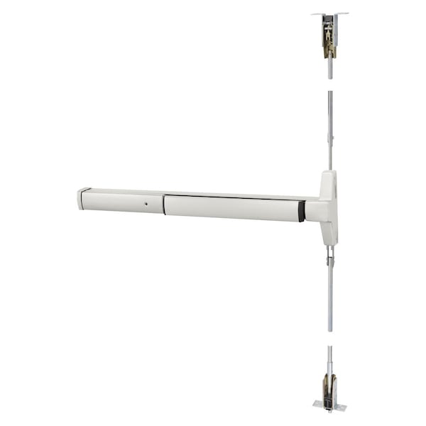 Corbin Russwin Narrow Stile Concealed Vertical Rod Exit Device, Motor Ltch Retraction, 48-in, Satin Stainless Steel - ED4800 630 W048 MELR