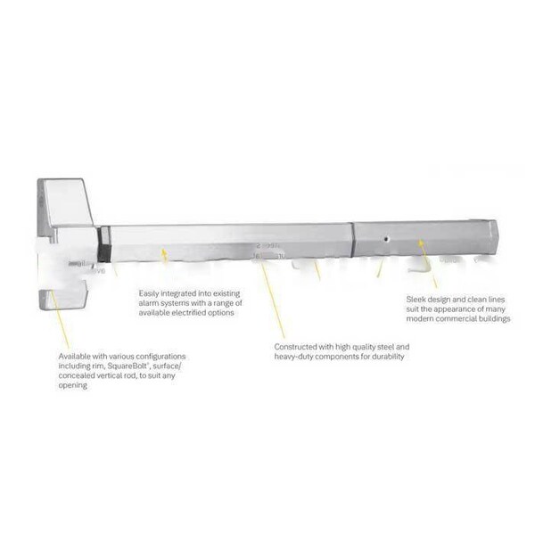 Yale Commercial 7100 Series Exit Device Rose Trim Key In lever, Satin Chrome - B-AU546F 626