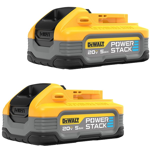 Dewalt Battery, Capacity 5 Ah, Li-Ion, 1.5 lb, PK2 - DCBP520-2