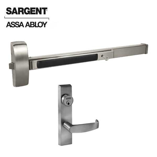 Sargent 80 Series Exit Device Mechanical Night latch UL Fire Label Exit Hardware 36W ET Trim L Rose Satin St - SRG-12-8804F-ETL-32D