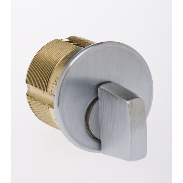 Ilco 1-1/8in Turn Knob Mortise Cylinder with Adams Rite Cam Satin Chrome Finish - 7181TK226D