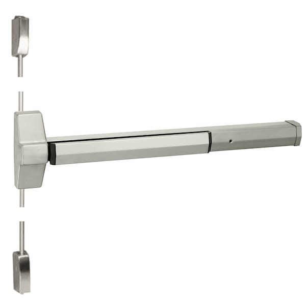 Yale Grade 1 Surface Vertical Rod Exit Device, 36" x 96", US32D - 7110 36 630