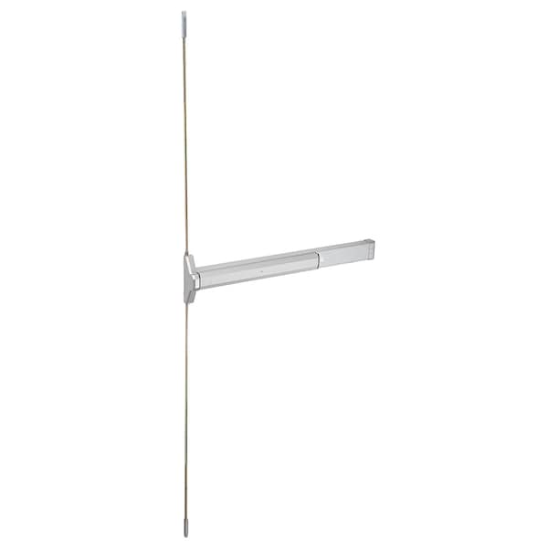 Global Door Controls STED Series Aluminum Grade 2 Storefront 36 in. Concealed Vertical Rod Narrow Stile Panic Exit Device w/ Mortise Cylinder - TH1100-STED36CVR-AL