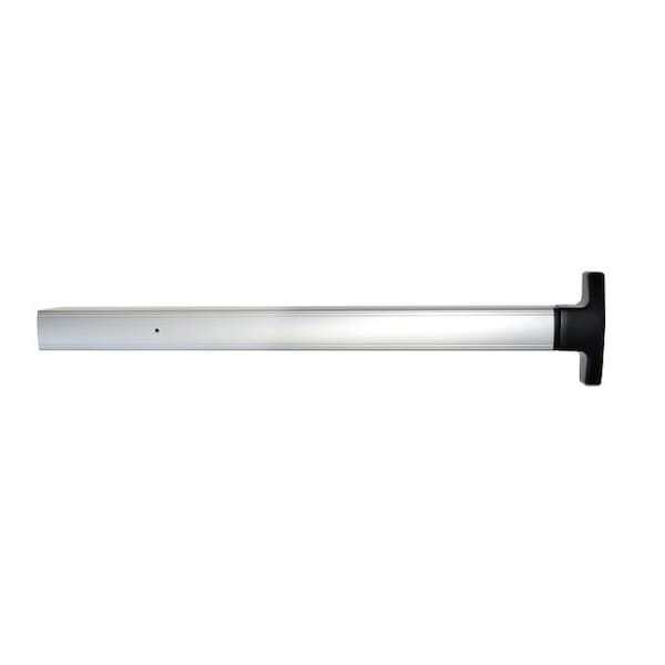Falcon 36in Concealed Vertical Rod Pushpad Exit Device with Night Latch Pull Trim Aluminum Finish - 1692NLOP2836