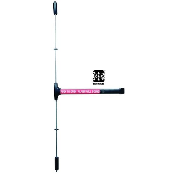 Detex Left Hand 36" Surface Vertical Rod Exit Device with Lever Trim Always Active - V5114BN71136LH