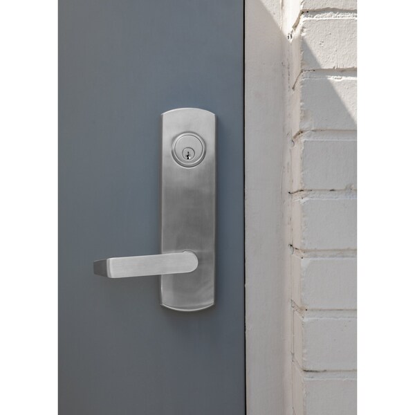 Trans Atlantic Co. Heavy Duty Brushed Chrome Commercial Entry Escutcheon Lever Trim for Panic Exit Device - ED-EL500-US26D-HD