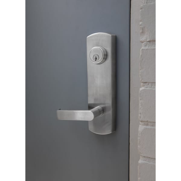 Trans Atlantic Co. Heavy Duty Brushed Chrome Commercial Entry Escutcheon Lever Trim for Panic Exit Device - ED-EL500-US26D-HD