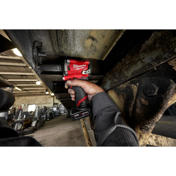 Milwaukee Tool M12 FUEL 1/2” Stubby Impact Wrench w/ Pin Detent Kit - 2555P-22