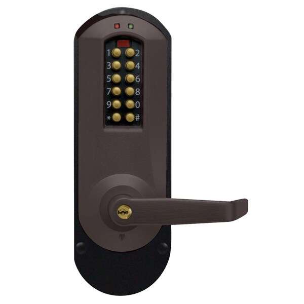 Dormakaba E-Plex 5000 Exit Trim, Winston Lever, 100 Access Codes, 3,000 Audit Events, KIL, Schlage C Keyway, D - E5010XSWL-744-41