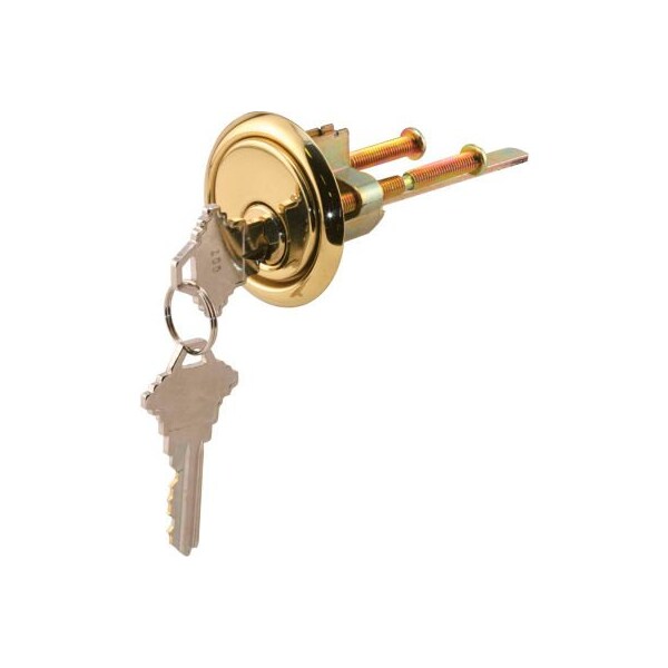 Prime-Line Prime-Line Rim Cylinder Lock with Trim Ring, 5 Pin Lock and Solid Brass Face - GD 52139