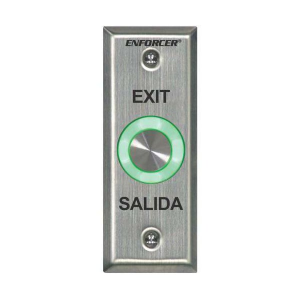 Seco-Larm Piezoelectric pushbutton. Vandal-resistant, slimline plate. "EXIT" and "SALIDA" printed o - SLM-SD-6176-SS1Q