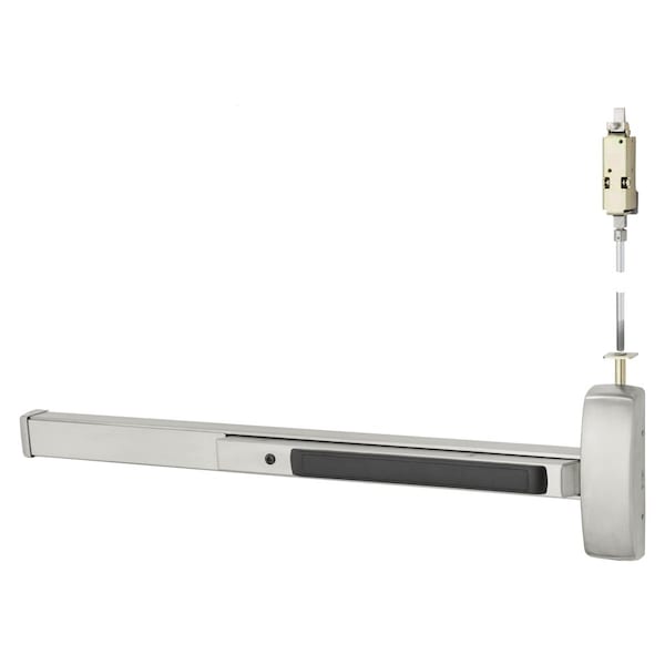 Sargent Grade 1 Concealed Vertical Rod Exit Device, Exit Only, 36-in, Metal Doors, No Bottom Rod, Satin Stai - NB-MD8610F RHR 32D