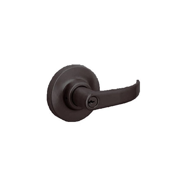 Dorma Key-In-Curved Lever, Nightlatch Function, Key Retracts Latchbolt, Schlage C Keyway, 613 Dark Bronze - 9C03-613