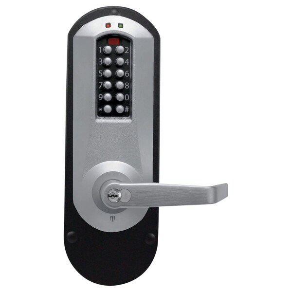 Dormakaba E-Plex 5000 Exit Trim, Winston Lever, 100 Access Codes, 3,000 Audit Events, Medeco/Yale/ASSA/Abloy L - E5010MWL-626-41